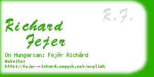 richard fejer business card