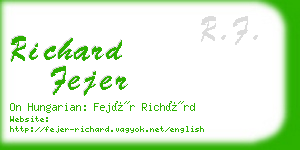 richard fejer business card